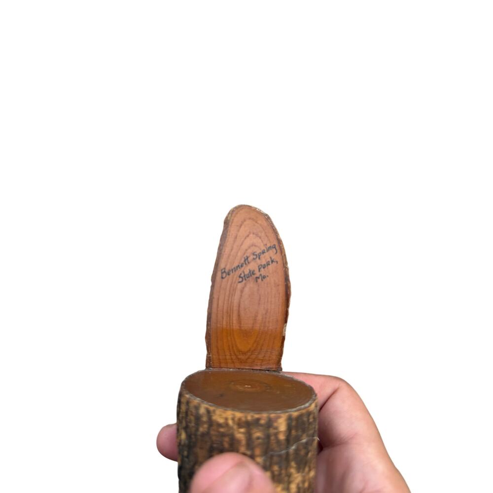 🪵 Bennett Spring MO Log Slice Mini Chair Rustic Souvenir Vintage Cabin Decor - Picture 2 of 4
